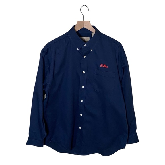 Vesi Sportswear Navy Blue Ole Miss Button Down, L - Picture 1 of 8